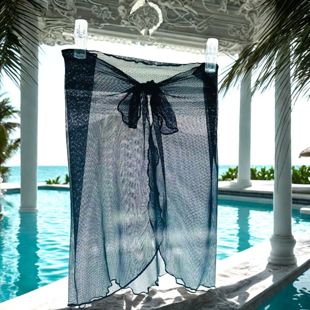 Black Sheer Sarong Wrap Skirt from Everything But Water
